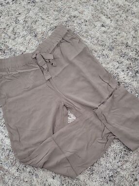 Light Taupe Drawstring Relaxed Pants